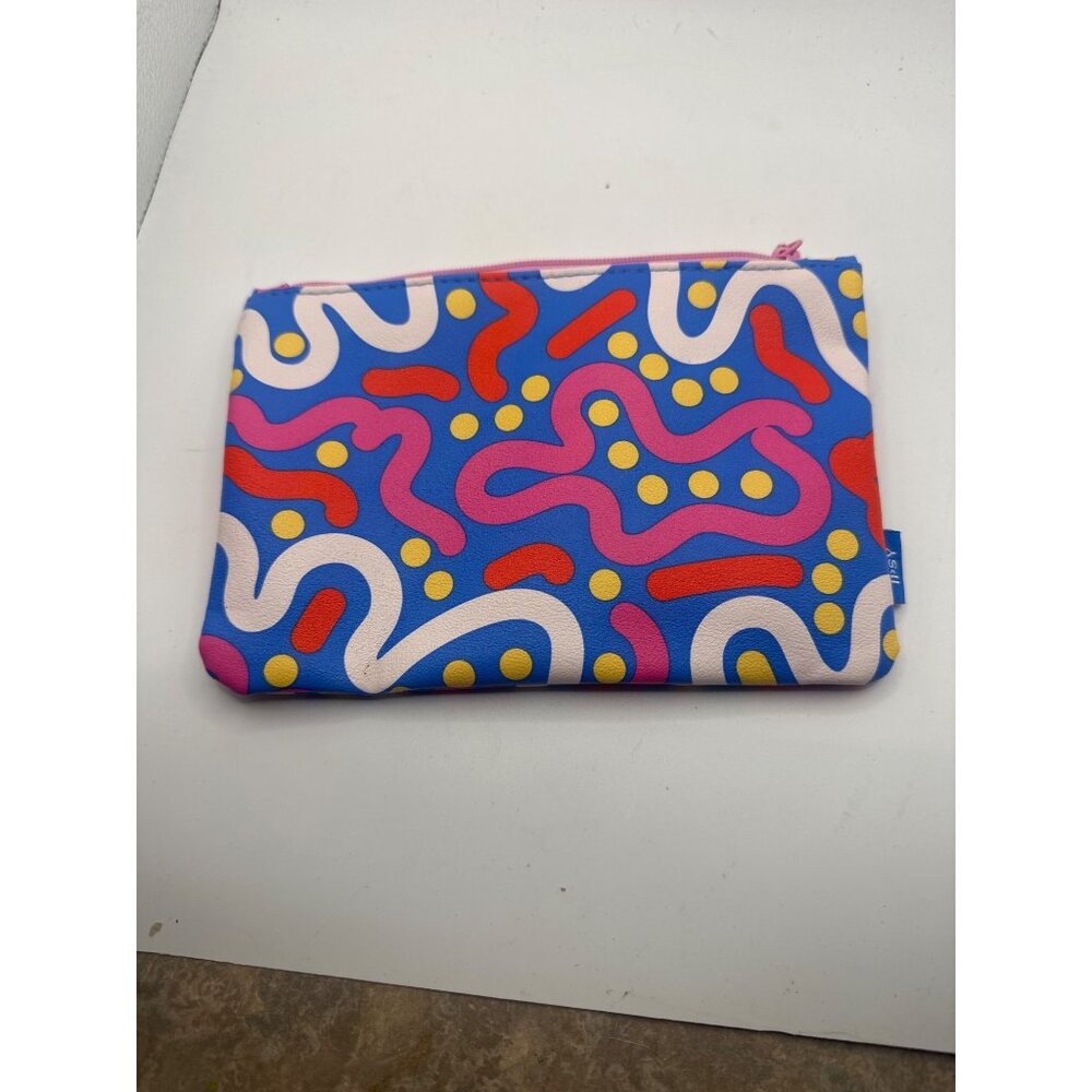 Colorful Abstract Wavy Pattern Zipper Pouch With Multicolor‎ Tassel